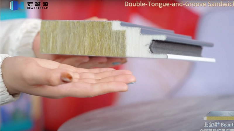 Край полиуретана-загерметизированная панель сэндвича шерстей утеса-огнеупорный & изолированный